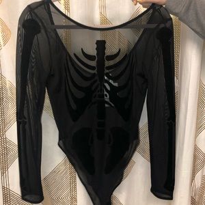 H&M black skeleton body suit